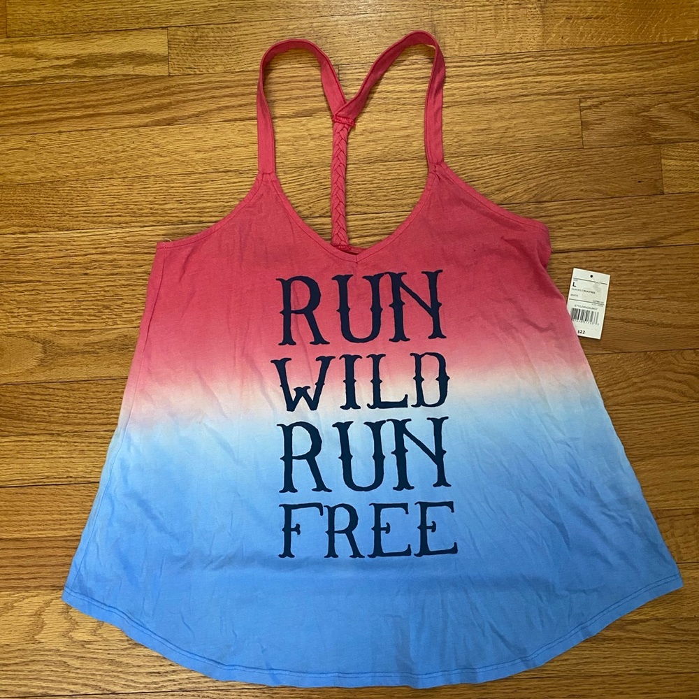 New, Freeze Run Wild, Run Free Tank Top, Size LARGE